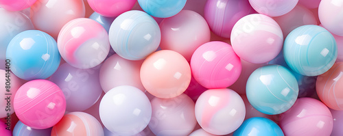 Soft-hued pastel balls occupy the frame, providing a soothing, uniform textured background with a gentle light, banner, background, backdrop, wallpaper, website