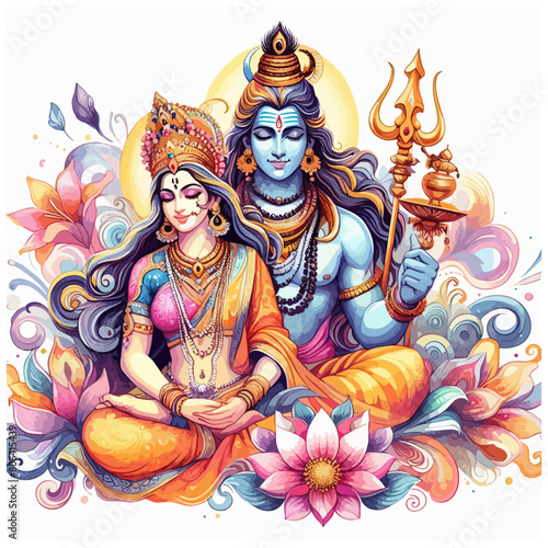 Shiv Parvati illustration  