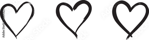 Heart, love, romance or valentine's day red heart. Heart vector icons. Artistic black heart icon vector.