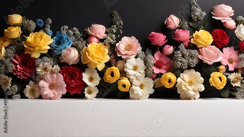 Floral Accent: Black Podium with Rose Detail © Online Jack Oliver
