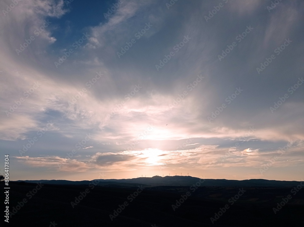 sunset in the mountains