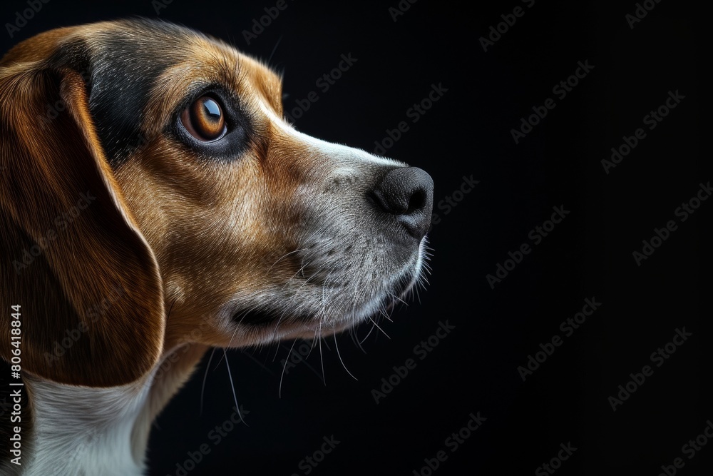 Mystic portrait of Beagle Isolated on black background Mystic portrait of Beagle Isolated on black background