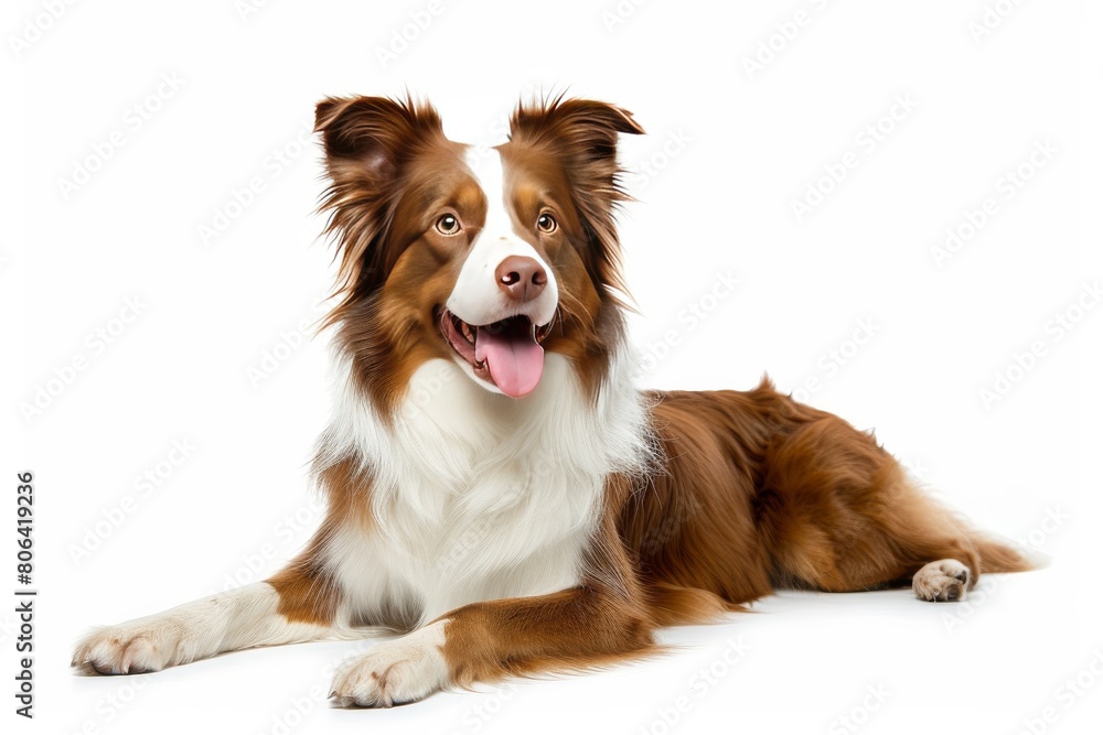 Fototapeta premium Mystic portrait of Border Collie, Isolated on white background