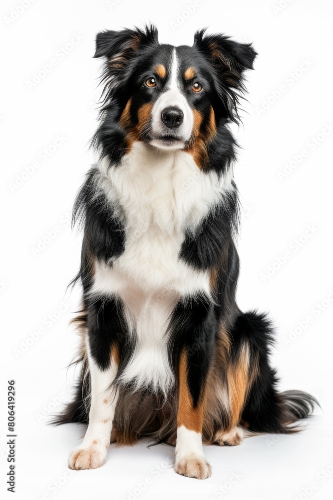 Fototapeta premium Mystic portrait of Border Collie Isolated on white background