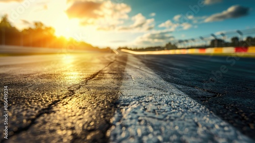 Wallpaper Mural Empty racetrack on sunny day with clouds and sun flares Torontodigital.ca