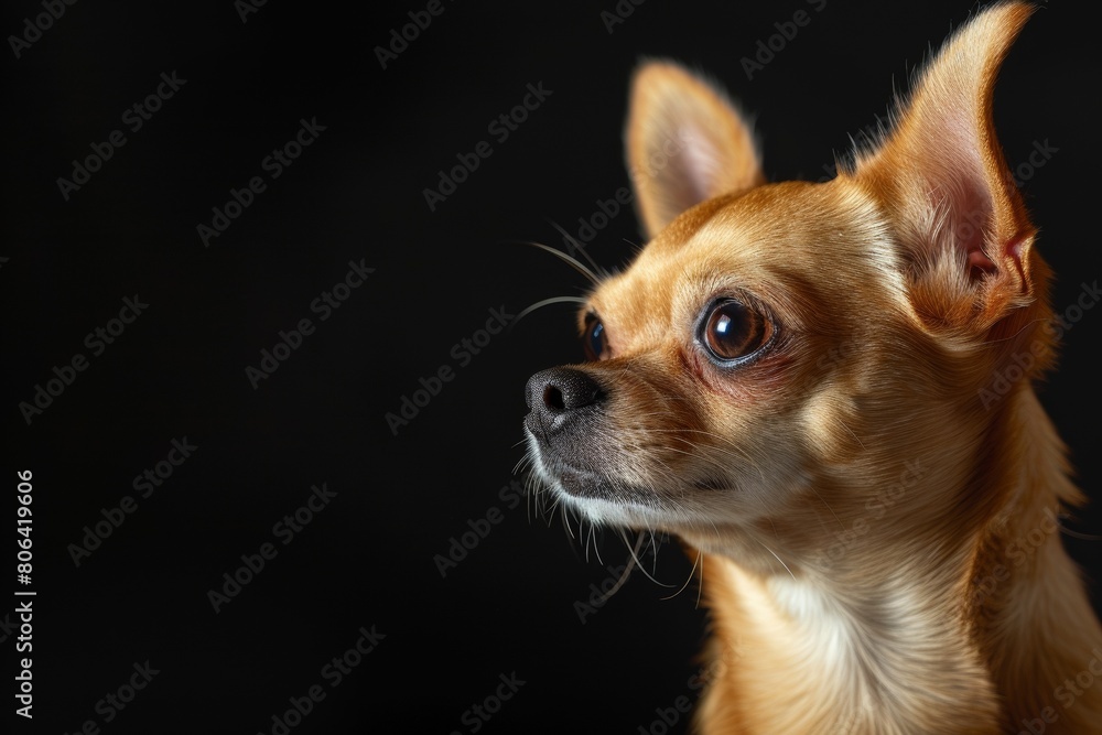 Mystic portrait of Chihuahua, Isolated on black background Mystic portrait of Chihuahua, Isolated on black background