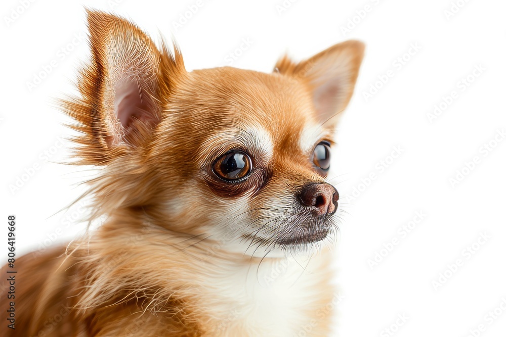 Mystic portrait of Chihuahua, Isolated on white background