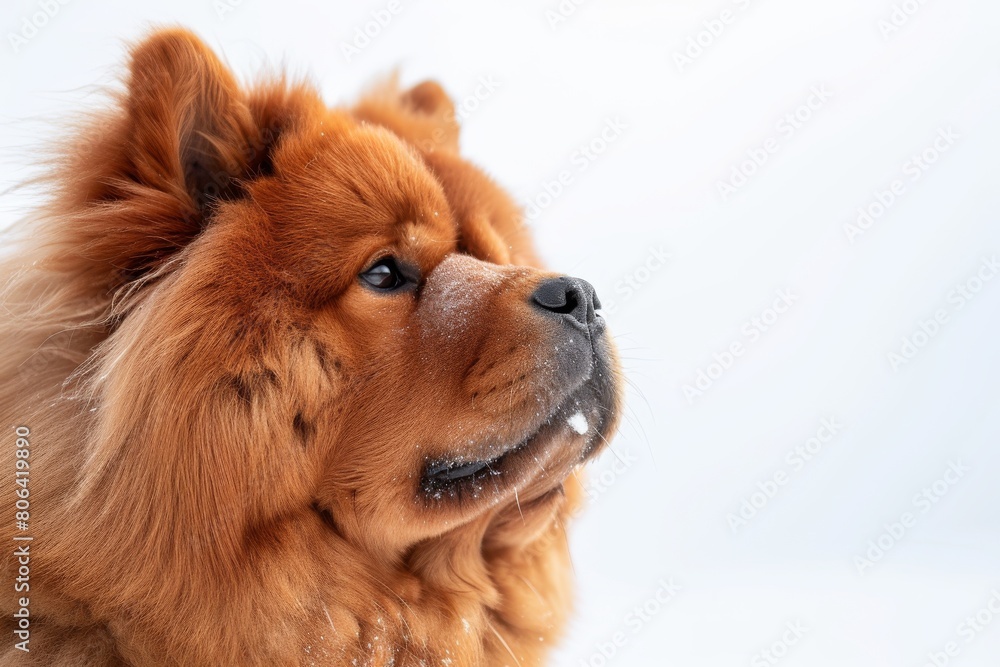 Mystic portrait of Chow Chow, Isolated on white background