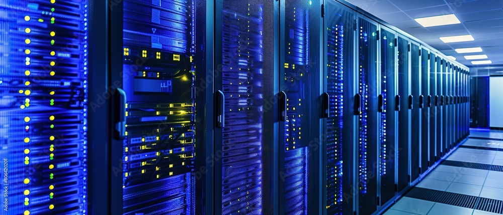 Fototapeta premium Data Center Server Room, fiber optic, data center server, data center cloud, data center construction, data center abstract, data center server,