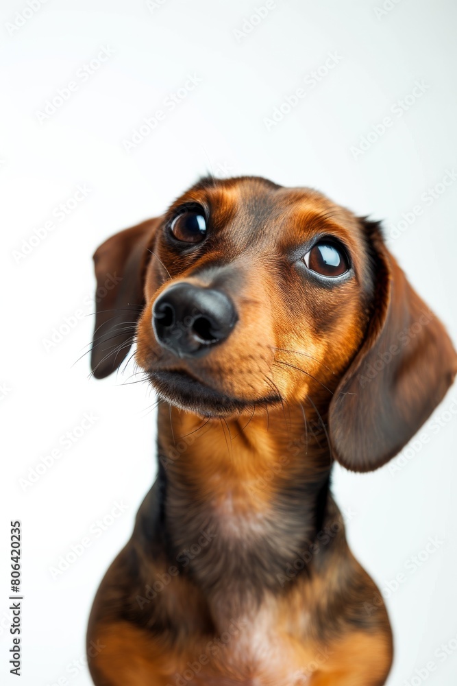 Mystic portrait of Dachshund, Isolated on white background