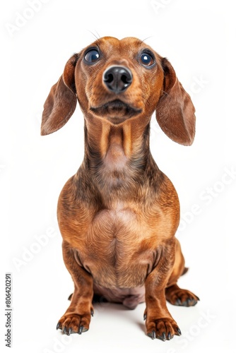 Mystic portrait of Dachshund  full body View  Isolated on white background