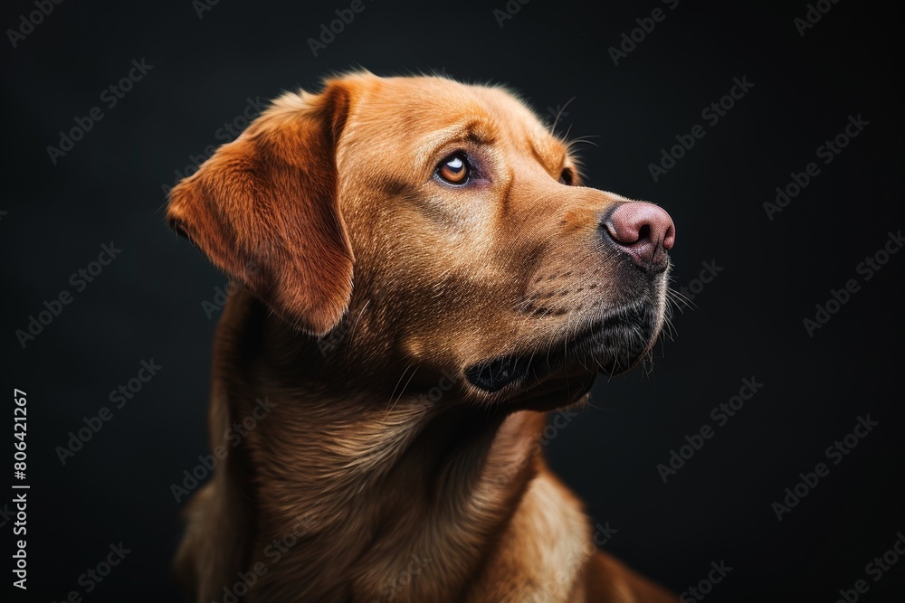 Mystic portrait of Labrador Retriever,Isolated on black background