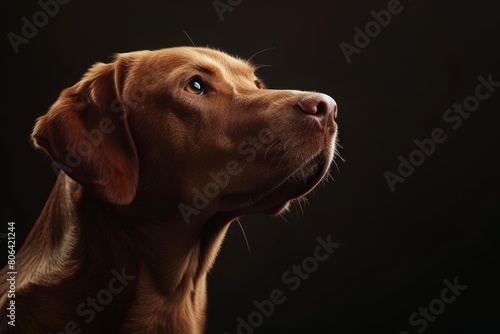 Mystic portrait of Labrador Retriever  Isolated on black background
