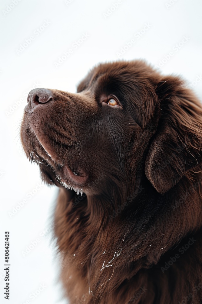 Mystic portrait of Newfoundland, Close up view, Isolated on white Background