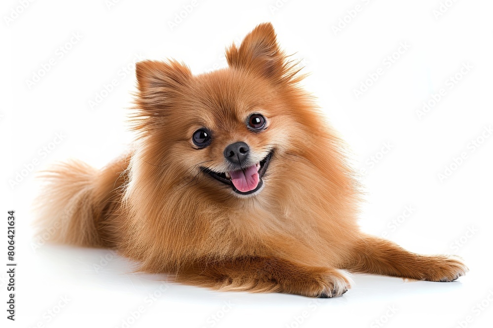 Mystic portrait of Pomeranian, full body View, Isolated on white background