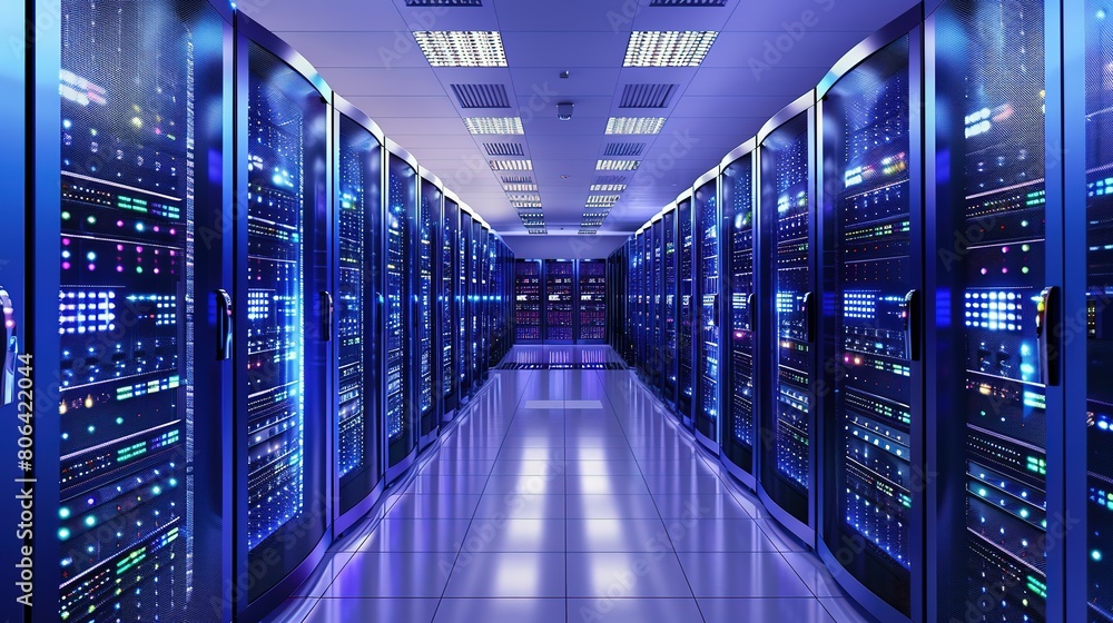 Fototapeta premium Data Center Server Room, fiber optic, data center server, data center cloud, data center construction, data center abstract, data center server,