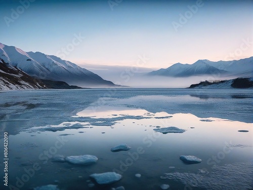 lake and mountains