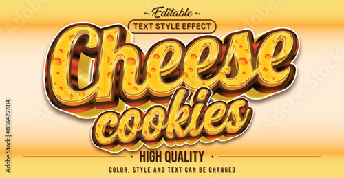 Editable text style effect - Cheese Cookies text style theme.