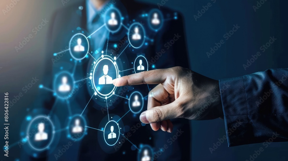 Businessman with global structure customer network technology, Customer Relationship Management, Businessman with global structure customer network technology, Customer Relationship Management,