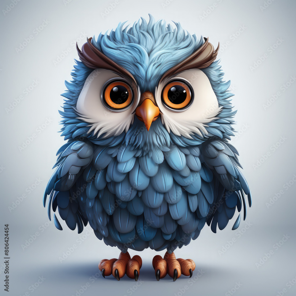 Watercolor Frostbite owl, clipart Illustration, Generative Ai Watercolor Frostbite owl, clipart Illustration, Generative Ai