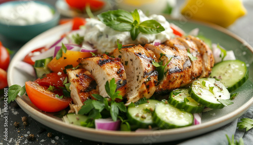 Tzatziki Chicken Salad natural lighting vibrant