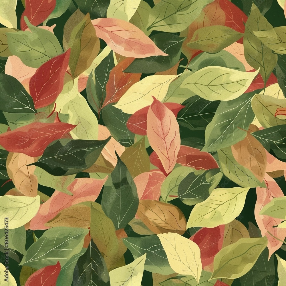 Fall Leaves Background Multicolor Brown Green Fall Leaves Background Multicolor Brown Green