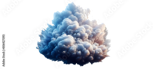 illustration of real white clouds close up, transparent png, generative ai