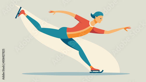 Rotating with effortless grace the skaters spin is a testament to their years of training and dedication to their craft.. Vector illustration