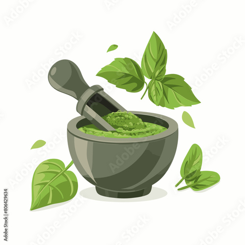 A bowl of green Pesto Genovese