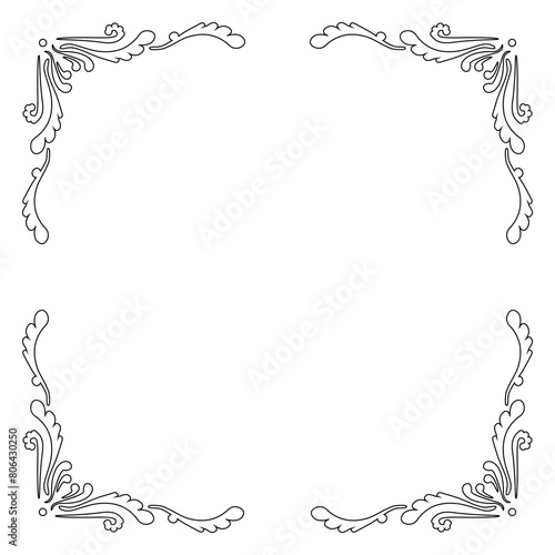 Filigree ornate decorations for corners in square format vector