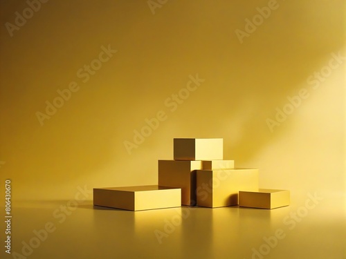 3d golden cubes