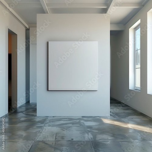 Canvas mockup on a gallery art room photo