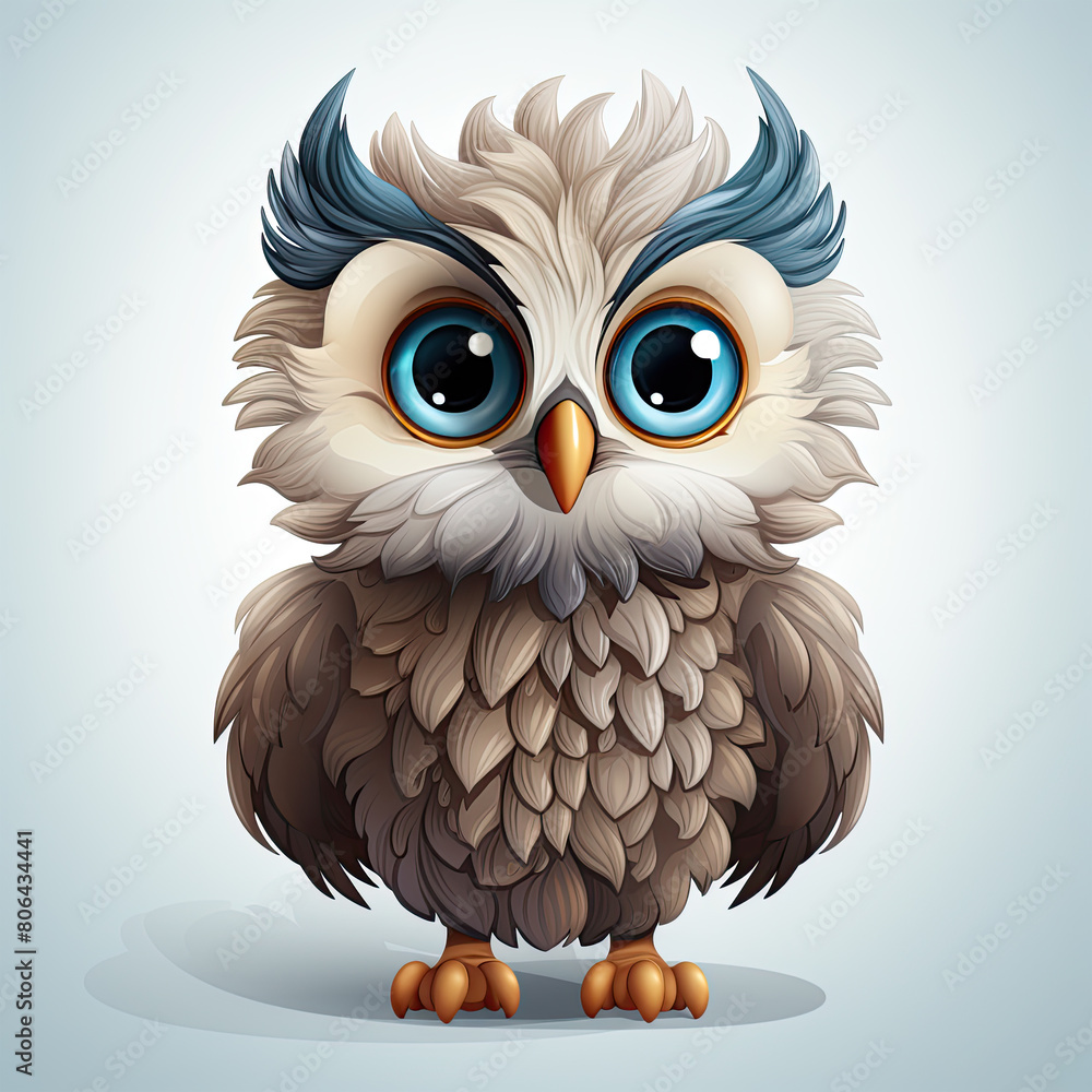Fototapeta premium Watercolor Nimbus owl, clipart Illustration, Generative Ai