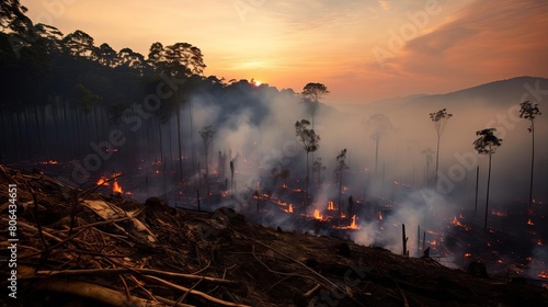 Firefighters battle a wildfire in the Amazon rainforest