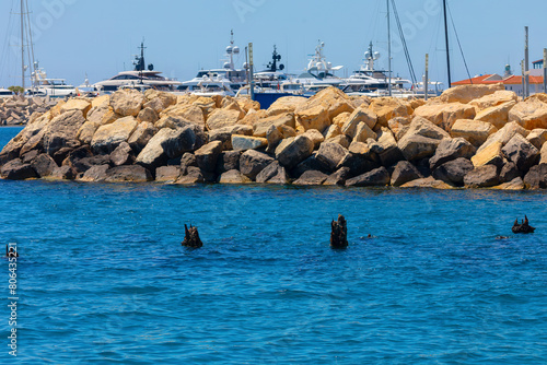 Photos Long coast breakwater in the port