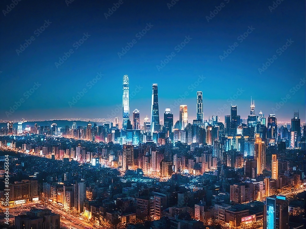 Fototapeta premium city skyline at night