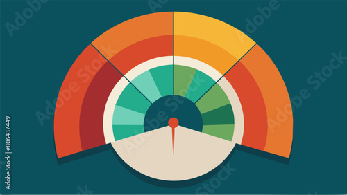 The dial is divided into equal increments symbolizing the stoic belief in balance and moderation.. Vector illustration