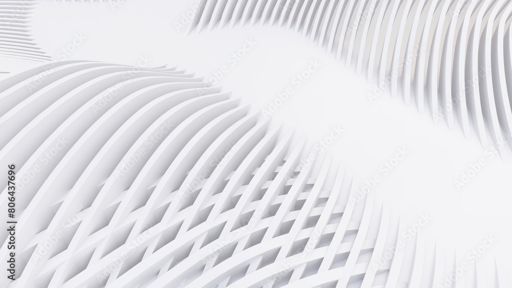 Abstract Curved Shapes. White Circular Background. Abstract Curved Shapes. White Circular Background.