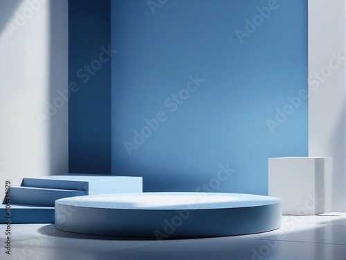 room with blue wall