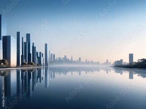 city skyline at sunset © birdmanphoto