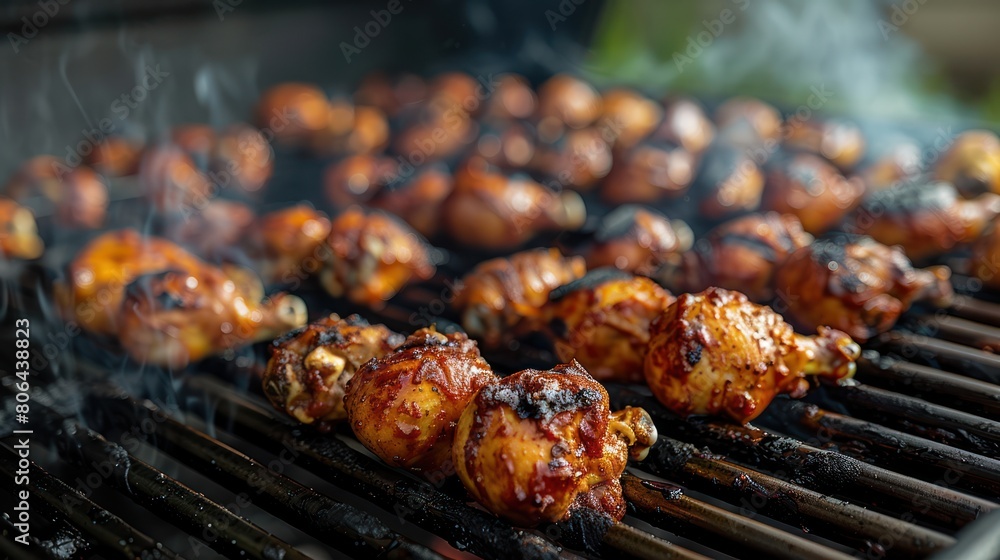 Smoky Grilled Chicken Drumsticks with Delicious Seasoning - AI Generated Image