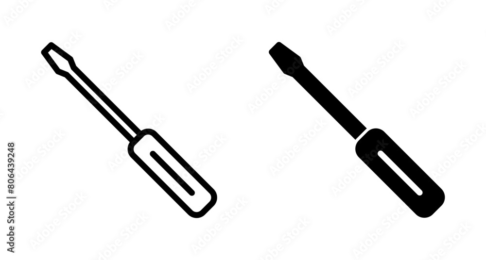 Screwdriver icon vector isolated on white background. Screwdriver vector icon Screwdriver icon vector isolated on white background. Screwdriver vector icon