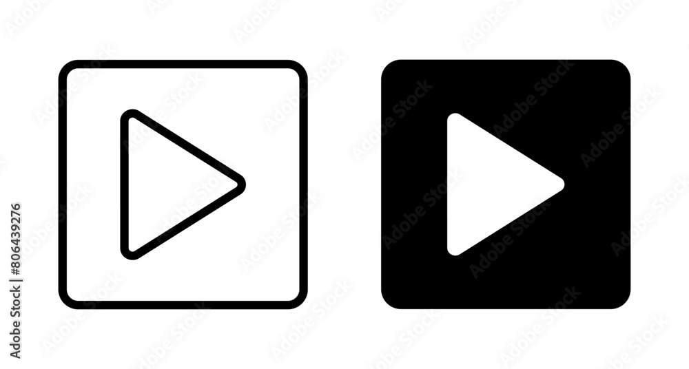 play Icon vector isolated on white background. Play button vector icon. Video icon vector play Icon vector isolated on white background. Play button vector icon. Video icon vector