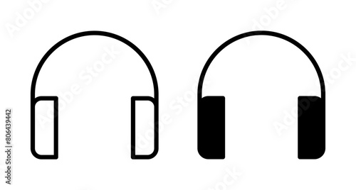 Headphone icon vector isolated on white background. Headphone vector icon. Call us