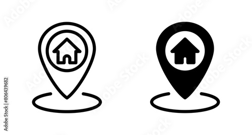 Address symbol icon vector isolated on white background . address icon vector. home location icon