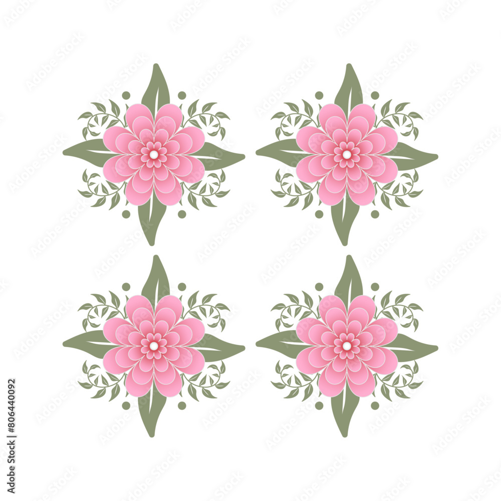 Obraz premium Pink Flowers Vectors