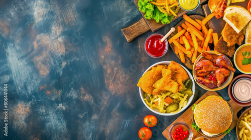 A Tale of Two Diets: The Vibrant Array of Fresh Vegetables and Herbs Versus the Tempting Classic Combo of Burgers and Fries