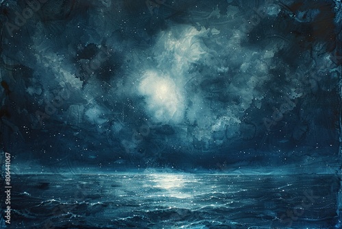 Wallpaper Mural Seeing through the stars: watercolour landscape of the starry sky, warm shades of colours immerse in the majesty of the universe and evoke a sense of awe at its mysterious beauty. Torontodigital.ca