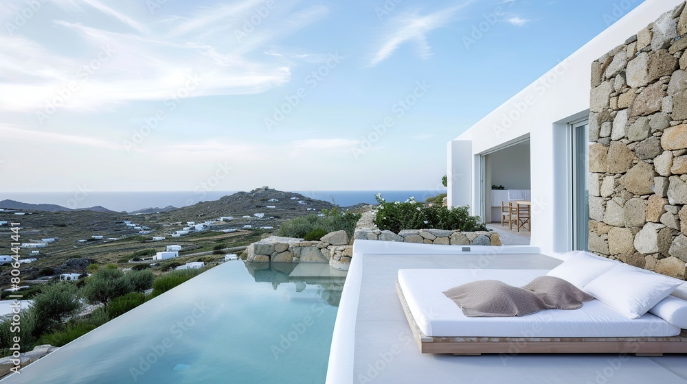 A beautiful White Serenity Retreat. Generative Ai A beautiful White Serenity Retreat. Generative Ai