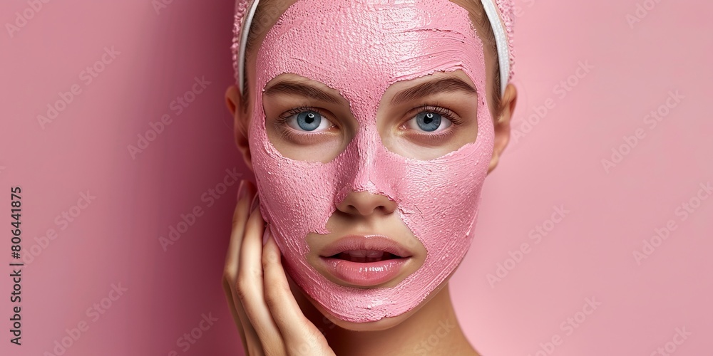 A woman undergoing a skincare routine A woman undergoing a skincare routine